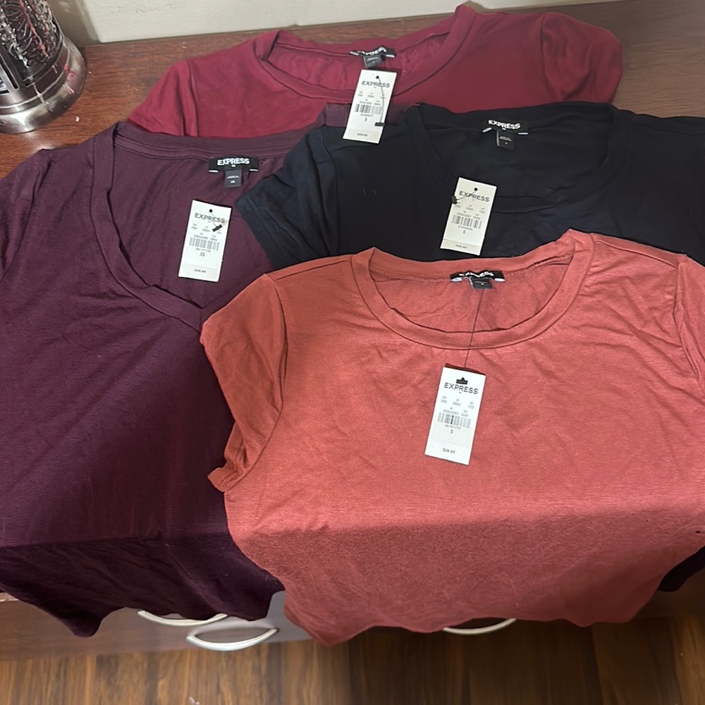 EXPRESS Tops. Lot of 4. NWT. 3 S; 1 XS.